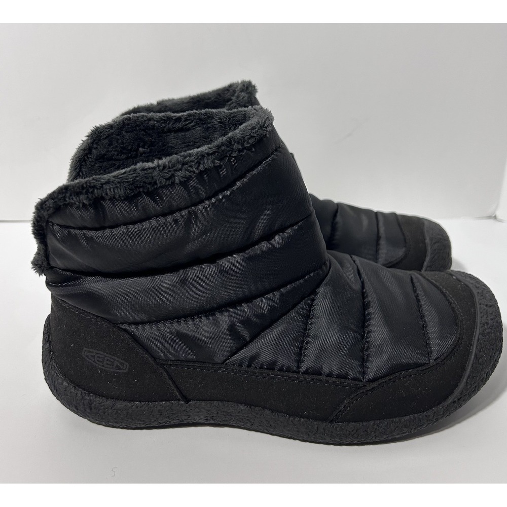 KEEN Howser Boot Womens Size 8 Black Quilted Bootie Slippers Cozy Fold Down